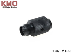 KM企画 ラージボアEXT サイレンサーアダプターセット マルイG19 TNパーフェクトバレル専用 [先端ネジ：14mm逆ネジ / 14mm正ネジ]