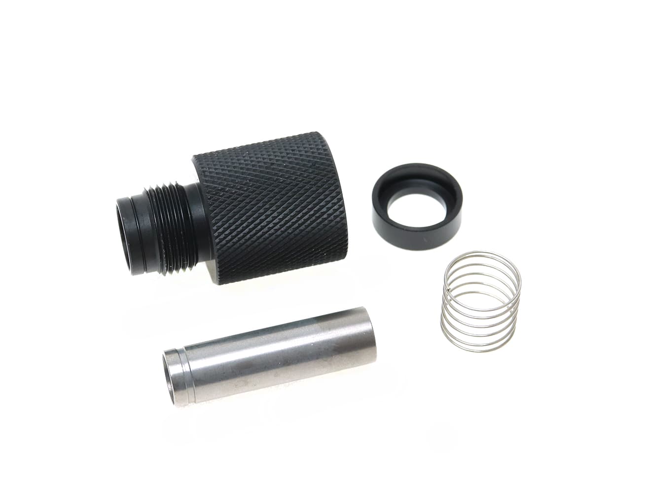 KM企画 ラージボアEXT サイレンサーアダプターセット マルイG19 TNパーフェクトバレル専用 [先端ネジ：14mm逆ネジ / 14mm正ネジ]