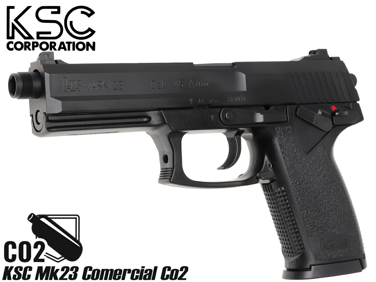 KSC GBB MK23 コマーシャル CO2 ABS ガン本体