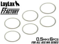 LayLax F.FACTORY アウターバレル調整シムリング AEG M4シリーズ [厚み・入数：0.1mm×10枚入 / 0.3mm×8枚入 / 0.5mm×6枚入]