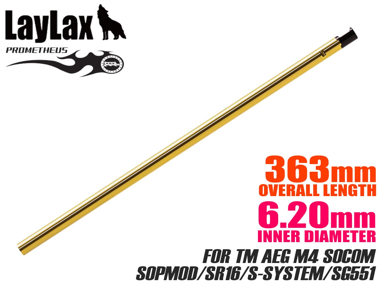 LayLax PROMETHEUS デルタストライクバレル(Φ6.20mmインナーバレル) 電動ガン用 [長さ：110mm / 300mm / 363mm / 433mm]