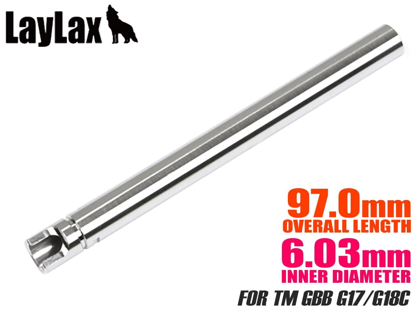 LayLax NINE BALL ハンドガンバレル(Φ6.03インナーバレル) 東京マルイ GBB用 [適合：Hi-CAPA4.3 / G17・G18C / HK45 / G34 / Hi-CAPA5.1・M1911 / M9A1]