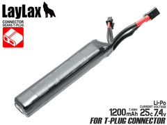 LayLax GIGA TEC EVOリポバッテリー7.4V [容量・タイプ：1100mAh AKスティックタイプ / 1200mAh ストックインタイプ / 1200mAh ストックインタイプ T型コネクタ]
