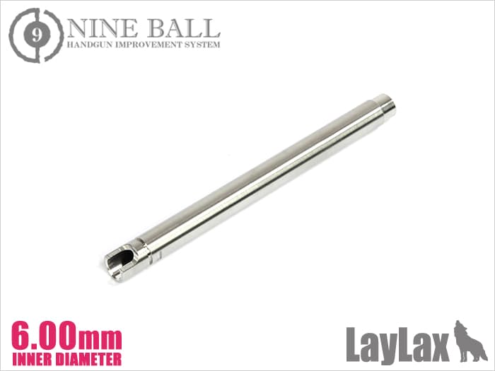 LayLax NINE BALL パワーバレル(Φ6.00mm インナーバレル) 東京マルイ GBB用 [長さ：75.1mm / 90mm / 97mm / 100mm / 102mm / 106mm / 112mm / 112.5mm / 114mm]