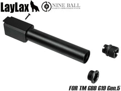 Laylax NINEBALL ノンリコイル 2WAY アウターバレル[東京マルイ GBB G19 Gen.5 MOS用] [カラー：ブラック / ゴールド / シルバー]