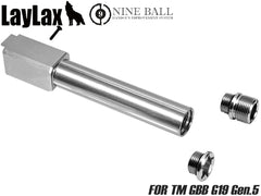 Laylax NINEBALL ノンリコイル 2WAY アウターバレル[東京マルイ GBB G19 Gen.5 MOS用] [カラー：ブラック / ゴールド / シルバー]