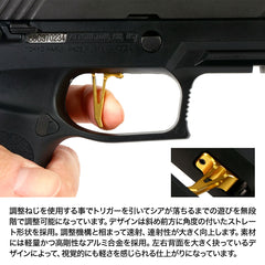 Laylax NINE BALL アジャスタブル ストレート トリガー BK [東京マルイ GBB P320フルサイズ対応] [カラー：ブラック / ゴールド]