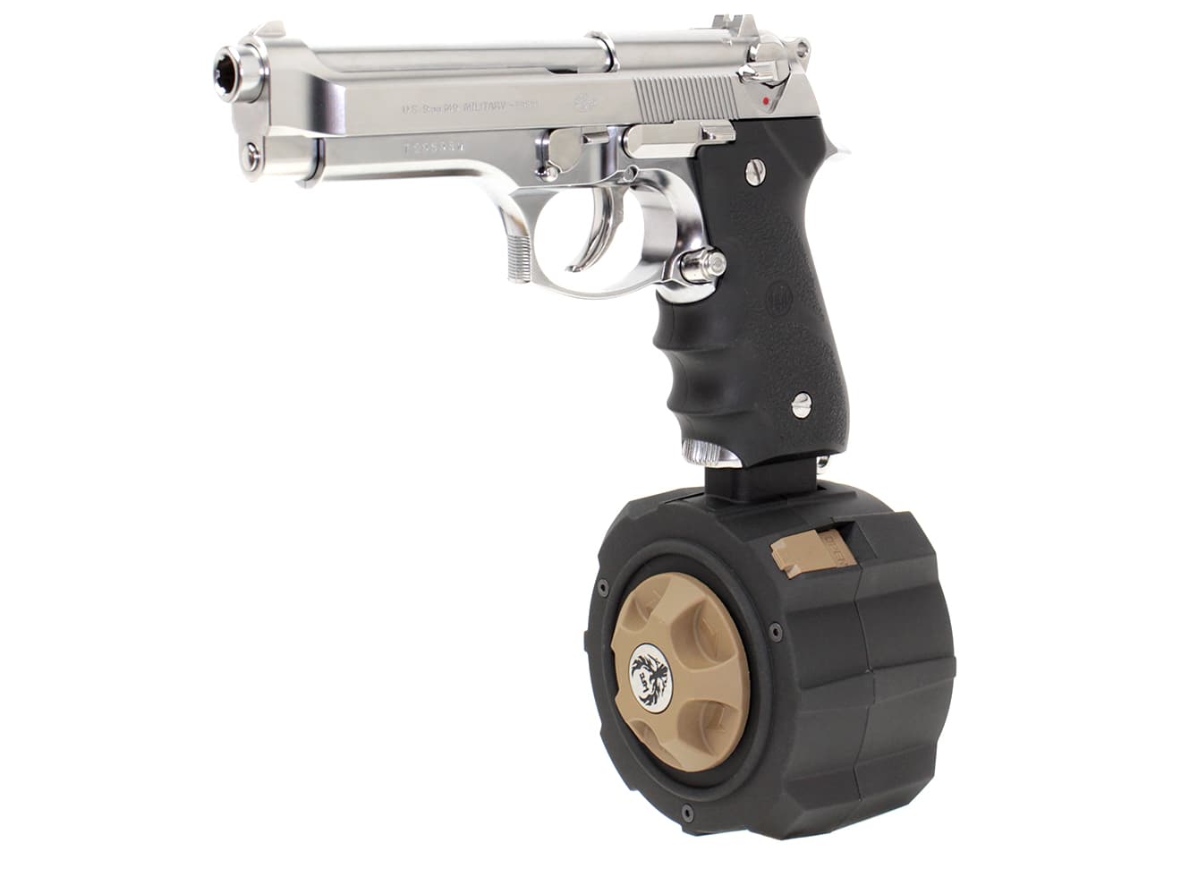 HFC ガスドラムマガジン 145Rds [適合：GLOCK / M9/M92F]