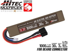 ハイテック Li-Po 11.1V 30C 3S(ディーンズ) [容量：1000mAh / 1200mAh]【ゆうパケット可】