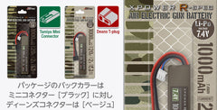 ハイテック Li-Po 7.4V 1000mAh 20C 2Sリポバッテリー [コネクター：タミヤ7.2V ミニS / ディーンズ2P]