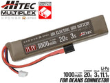 ハイテック Li-Po 11.1V 1000mAh 20C 3Sリポバッテリー [コネクター：タミヤ7.2V ミニS / ディーンズ2P]