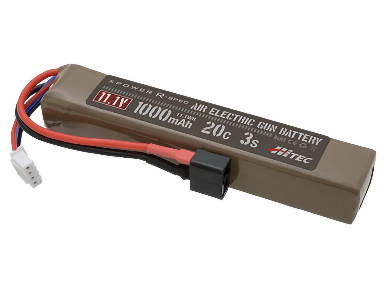 ハイテック Li-Po 11.1V 1000mAh 20C 3Sリポバッテリー [コネクター：タミヤ7.2V ミニS / ディーンズ2P]
