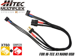 ハイテック XT60⇒ディーンズコネクター 充電ケーブル バランスコード一体型 [タイプ：ショートケーブル / ノーマルケーブル]