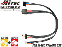 ハイテック XT60⇒ディーンズコネクター 充電ケーブル タミヤLi-Feバランスコード一体型 [タイプ：ショートケーブル / ノーマルケーブル]