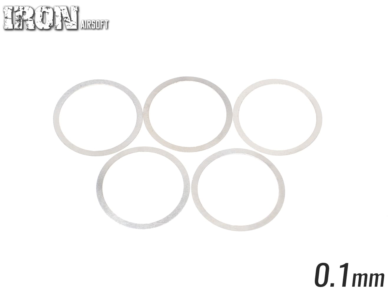 IRON AIRSOFT ステンレス バレルナットシムセット 5枚セット [厚み：0.5mm / 0.3mm / 0.1mm]