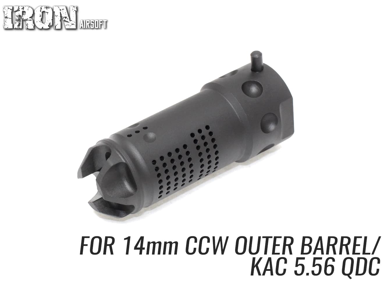 IRON AIRSOFT KACスタイル MAMS スチールマズルブレーキ 14mm逆ネジ [スタイル：.300&7.62 / 5.56]