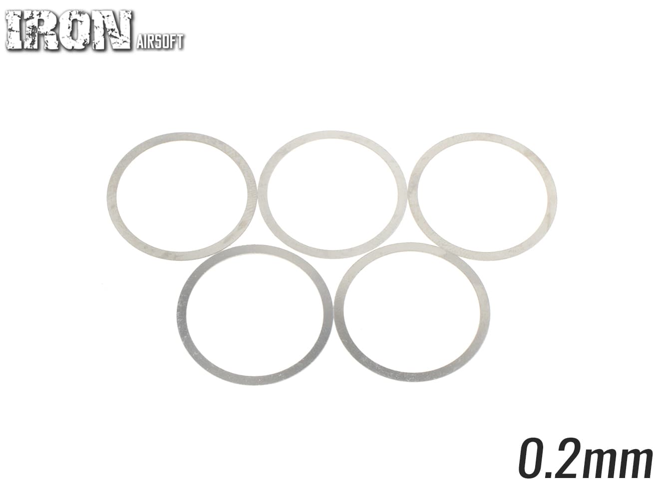 IRON AIRSOFT ステンレス バレルナットシムセット 5枚セット [厚み：0.5mm / 0.3mm / 0.1mm]