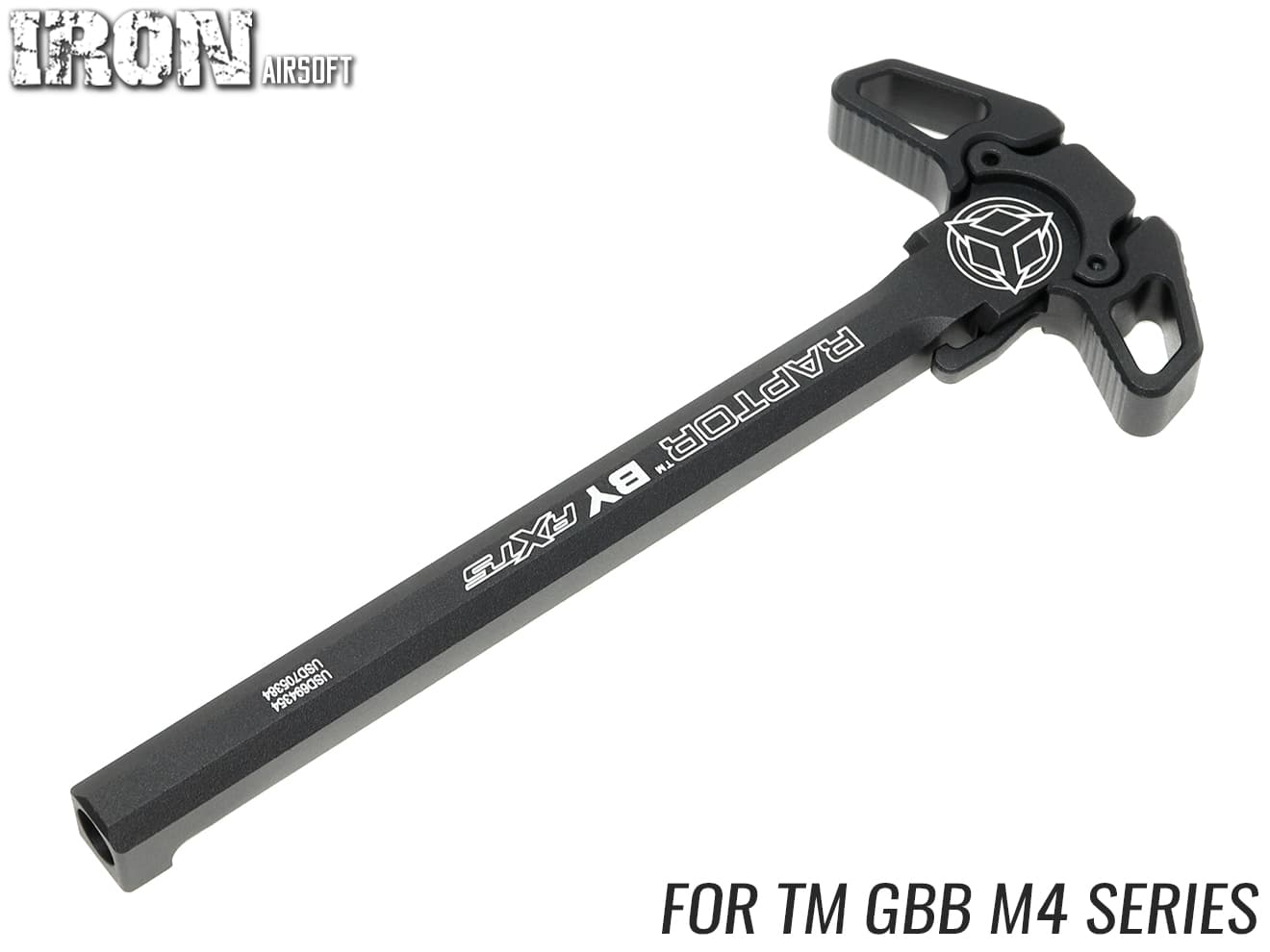 IRON AIRSOFT Raptorスタイル アンビチャージングハンドル M4 MWS [マーキング：RAINER ARMS / NOVESKE / AXTS / GEISSELE / SAI / SLR]