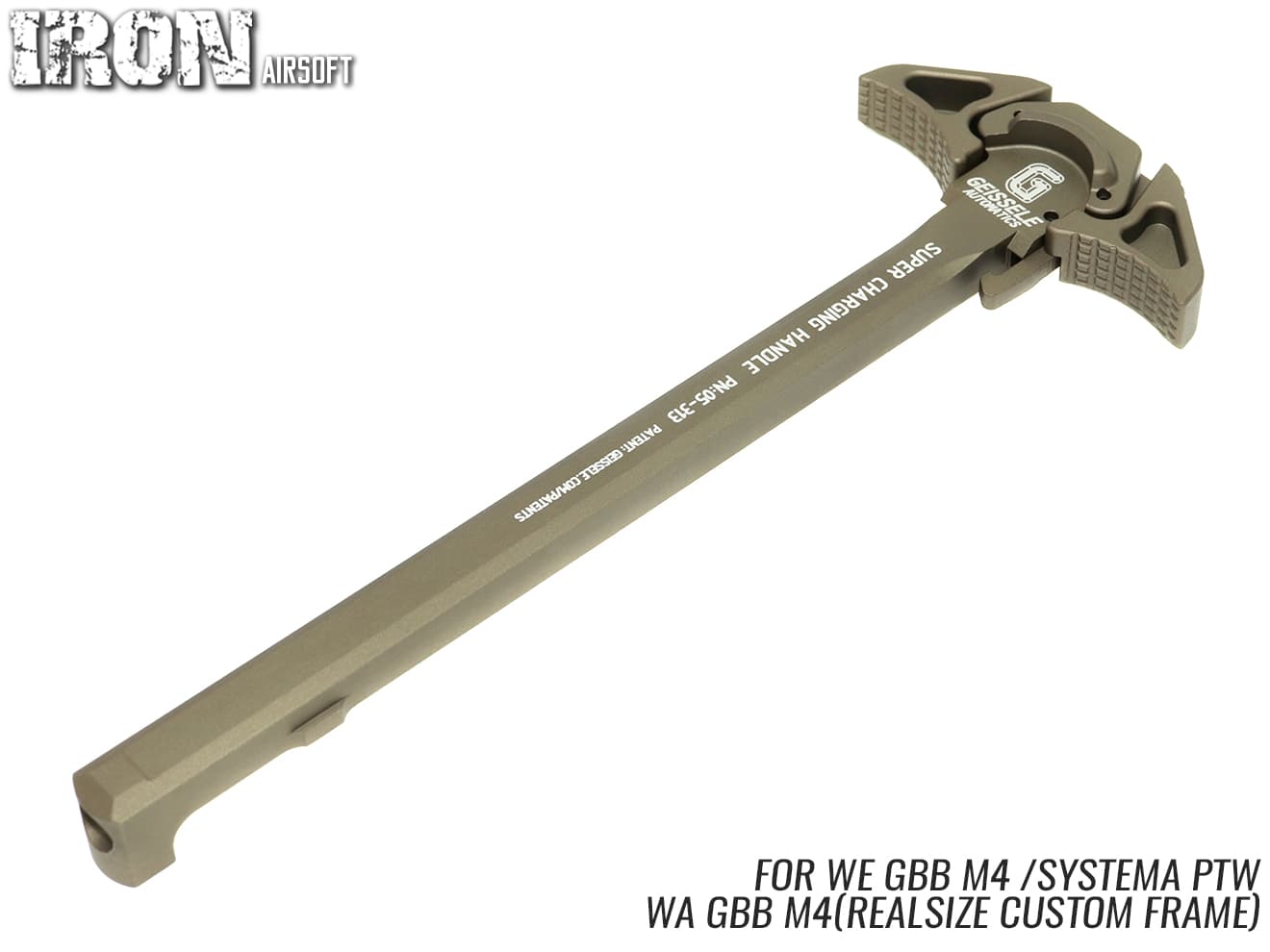 IRON AIRSOFT GEISSELEスタイル スーパーアンビチャージングハンドル PTW／WE GBB M4 [カラー：ブラック / DDC]