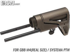 IRON AIRSOFT MAXIMスタイル SCW ショーティーストック GBB M4 [カラー：ブラック / FDE]