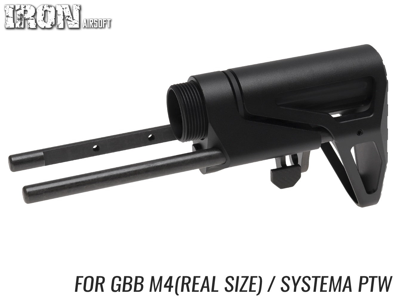 IRON AIRSOFT MAXIMスタイル SCW ショーティーストック GBB M4 [カラー：ブラック / FDE]