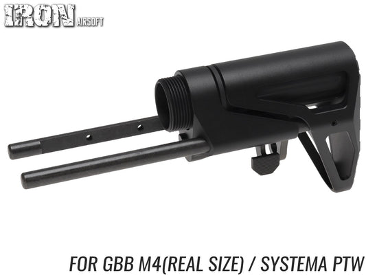 IRON AIRSOFT MAXIMスタイル SCW ショーティーストック GBB M4 [カラー：ブラック / FDE]