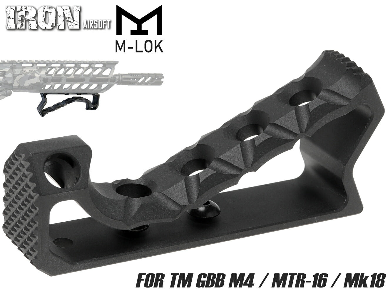 IRON AIRSOFT F-1 FIREARMS Skeletonized アングルフォアグリップ for M-LOK