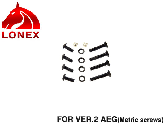 LONEX AEG メカボックス スクリューセット(ミリネジ) [適合：Ver2 / Ver3]