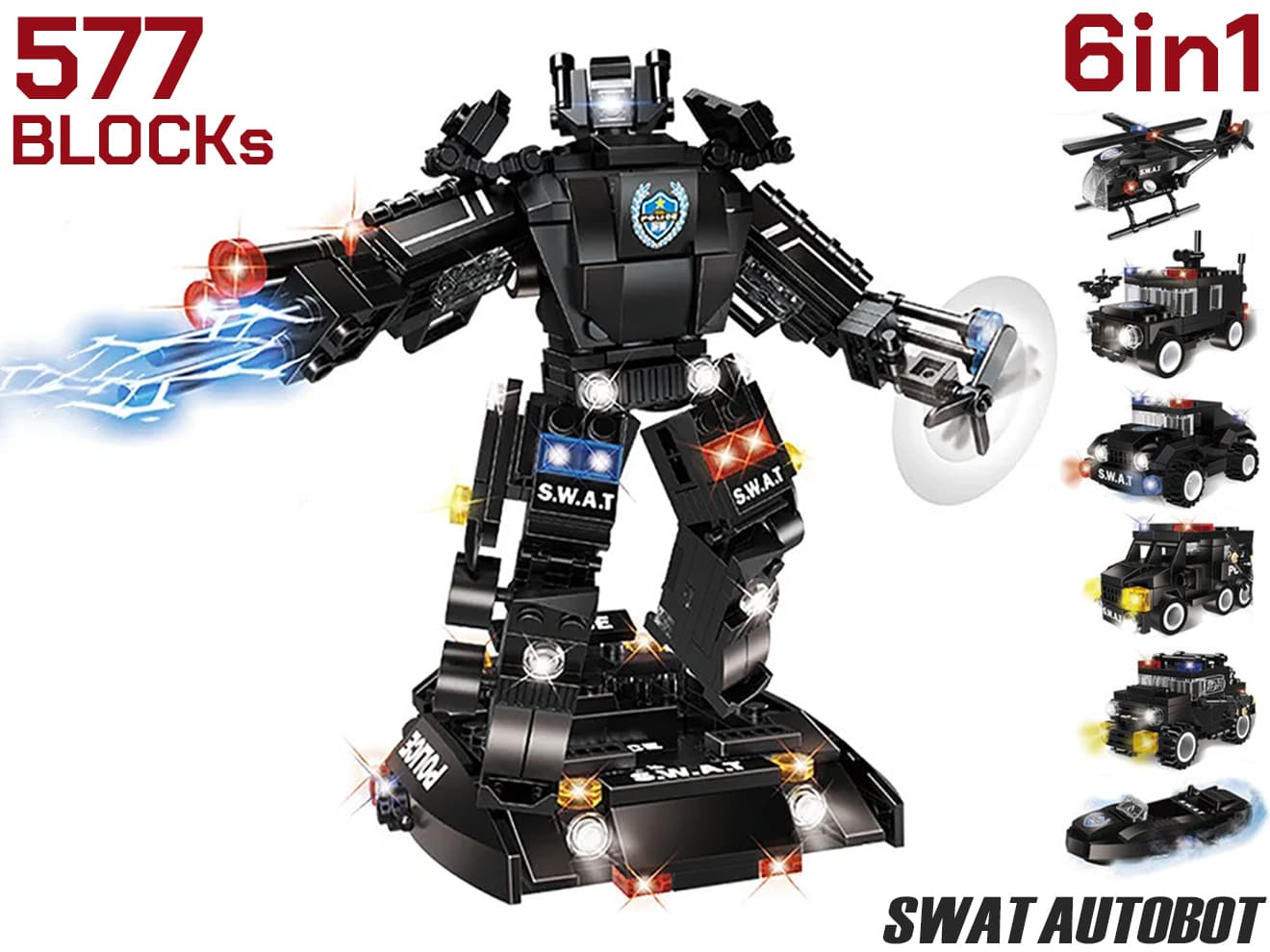 AFM SWAT シリーズ 6in1オートボット 577Blocks