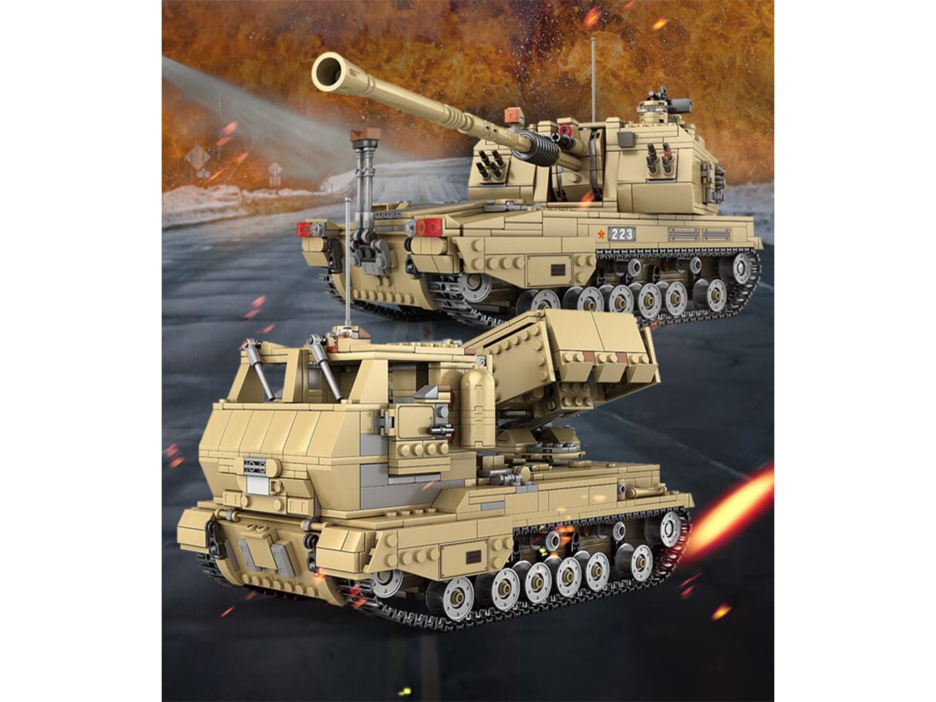 AFMシリーズ 中国軍 2in1 PLZ-05 155mm自走榴弾砲/PHZ-10 122mm自走