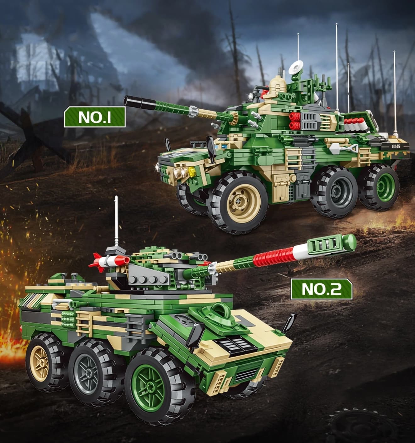 AFM EBRC ジャグア / AMX-10RC 偵察戦闘車 2in1 872Blocks
