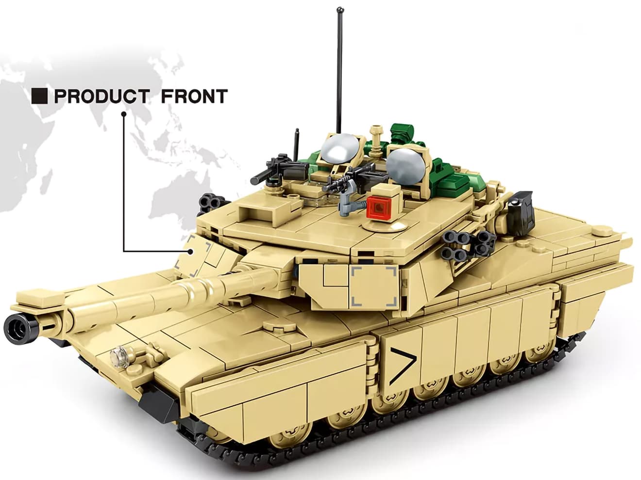 brickmania製アメリカ軍M1エイブラムス主力戦車 M1A1 Abrams Main Battle Tank (Tan) - Brickmania Toys
