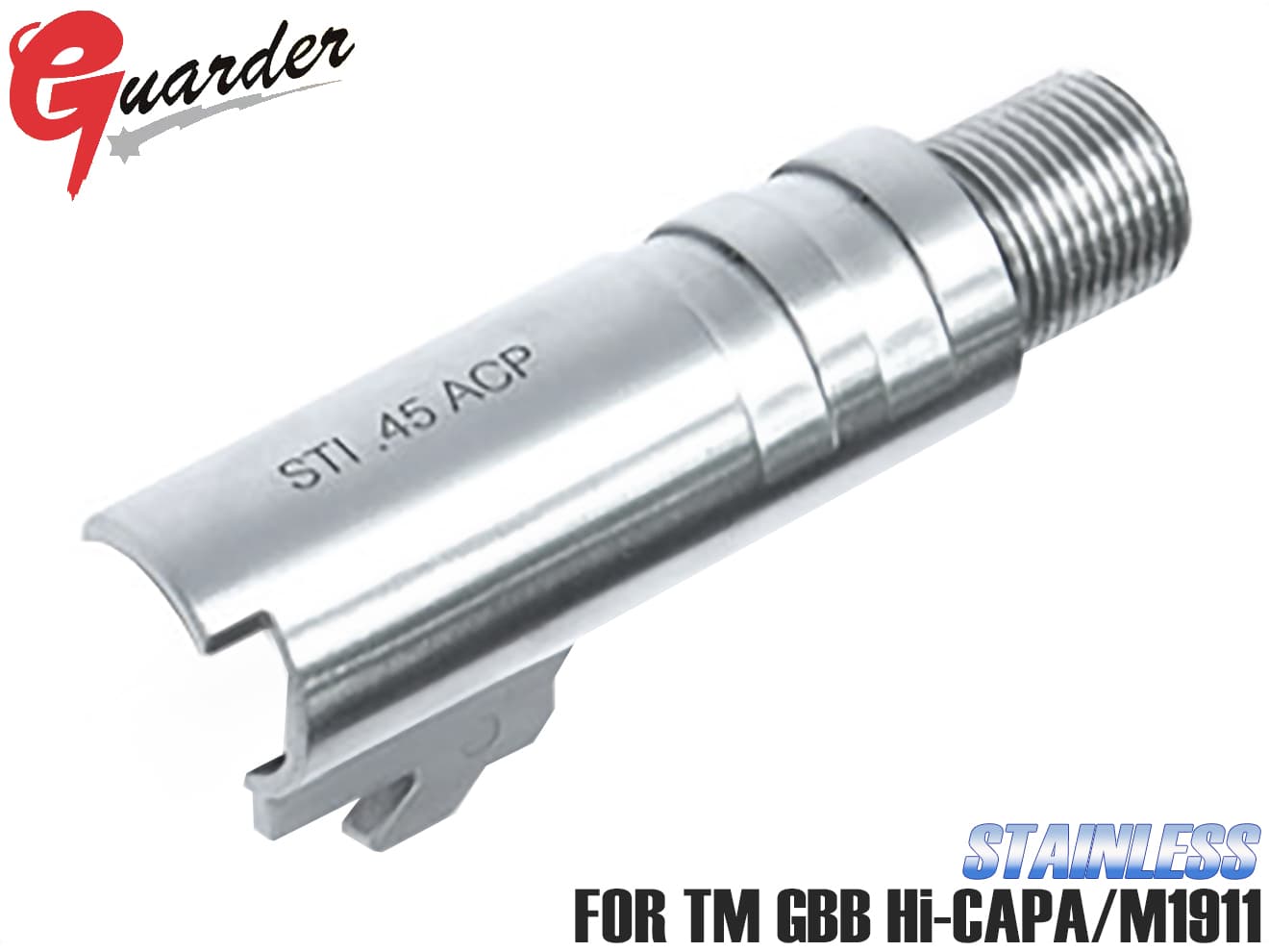 GUARDER ステンレスチャンバー M1911 / MEU / Hi-CAPAシリーズ用 [マーキング：S.A. .45 AUTO / COLT .45 AUTO / STI .45 ACP / Cal. 45 NDT P / NW7125 .45 ACP / INFINITY .45 ACP / S.A. 45 AUTO 2]