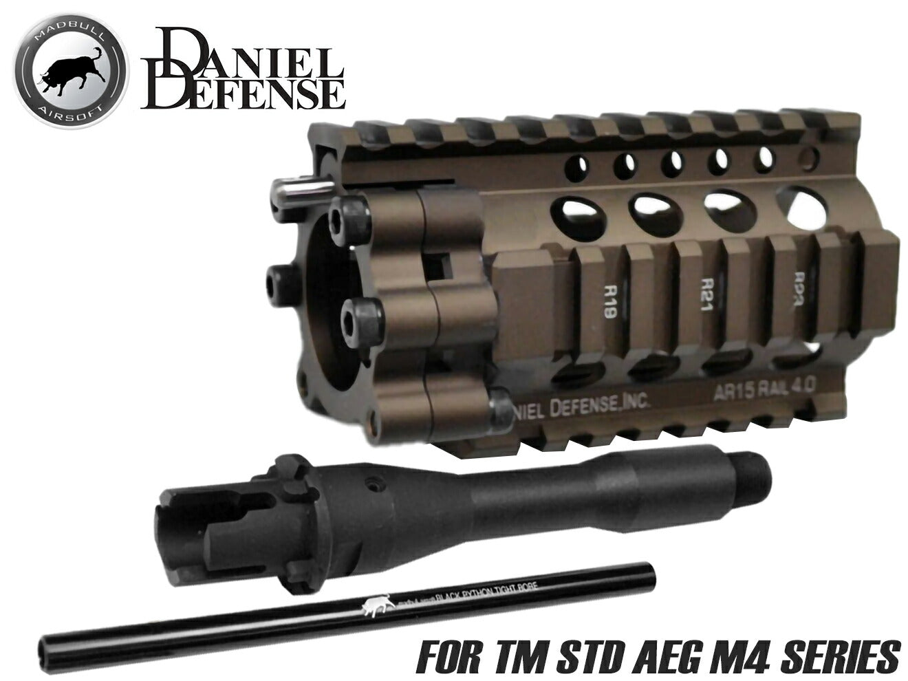 MADBULL AIRSOFT DANIEL DEFENSE AR15 Lite RAS/Kit 4 inch [カラー：BK / TAN]【レターパック可】