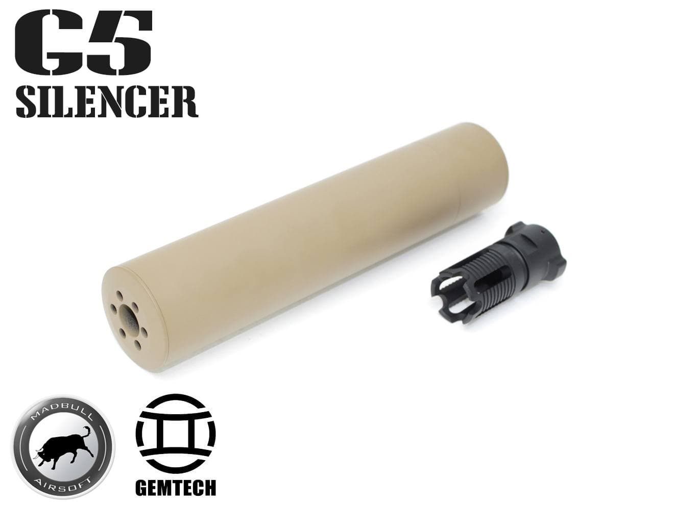 MADBULL GEMTECH/G5 サイレンサー BK 【品番：G01-006BK