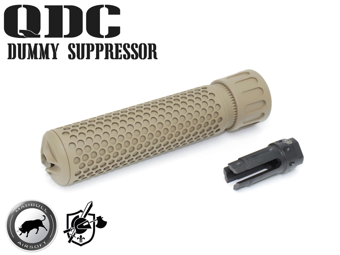 MADBULL KAC QDC Airsoft ダミーサプレッサー  [対応・カラー：14mm正ネジ・BK / 14mm正ネジ・TAN / 14mm逆ネジ・BK / 14mm逆ネジ・TAN]