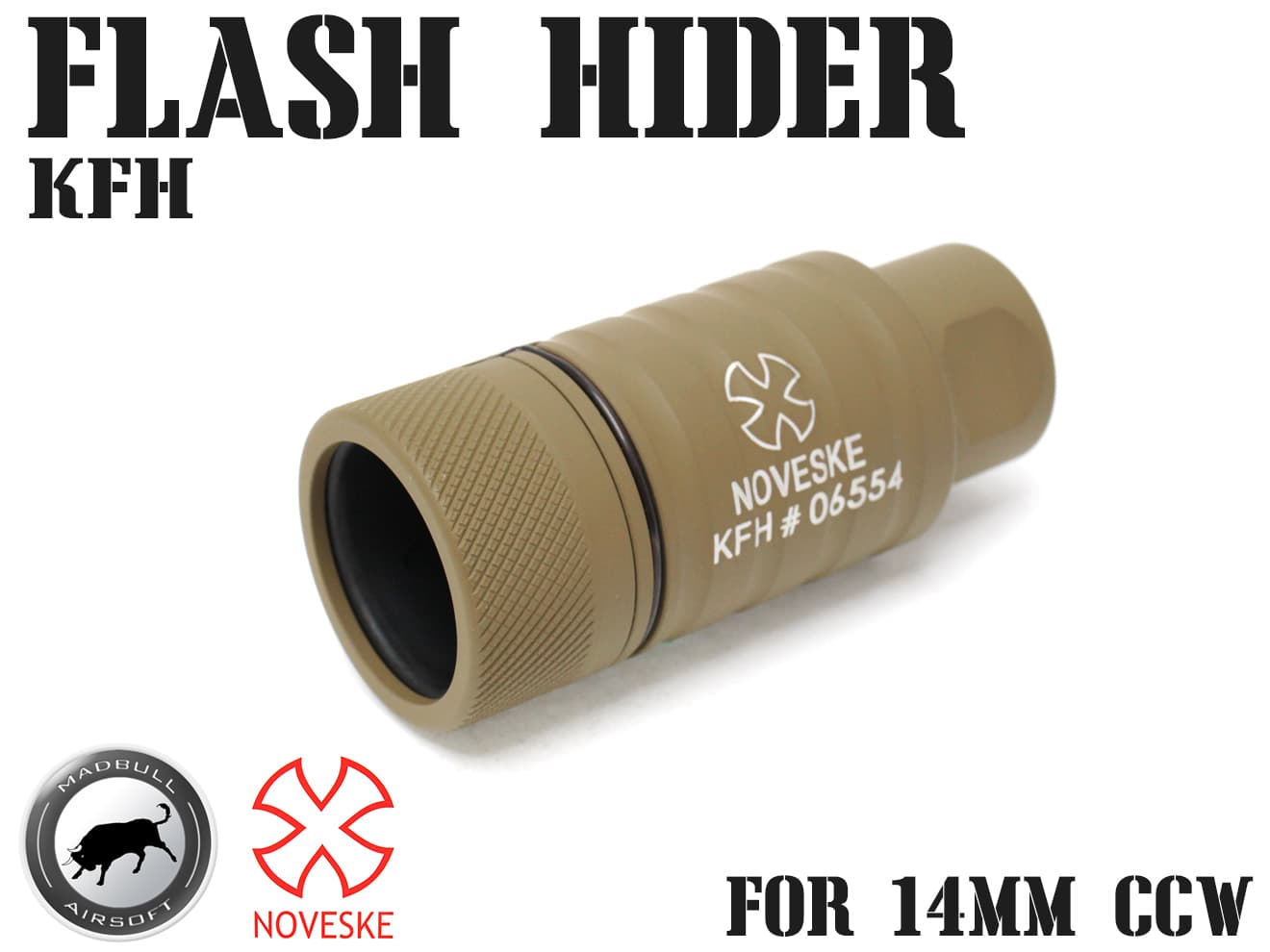 MADBULL Noveske KFH フラッシュハイダー [対応・カラー：14mm正ネジ・BK / 14mm逆ネジ・BK / 14mm逆ネジ・TAN]