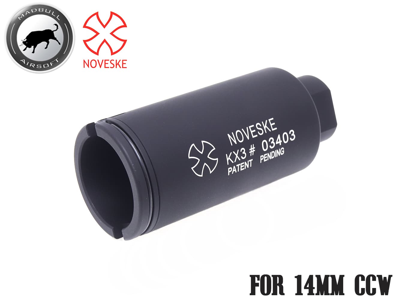 MADBULL Noveske KX3 フラッシュハイダー [対応・カラー：14mm正ネジ・BK / 14mm正ネジ・TAN / 14mm逆ネジ・BK / 14mm逆ネジ・TAN]