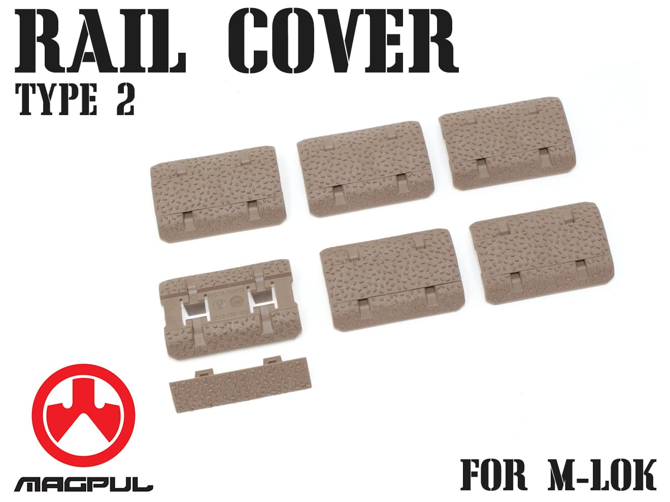 【正規品】MAGPUL M-Lok レイルカバー Type2  [カラー：BK / DE / OD / Pink / SG]