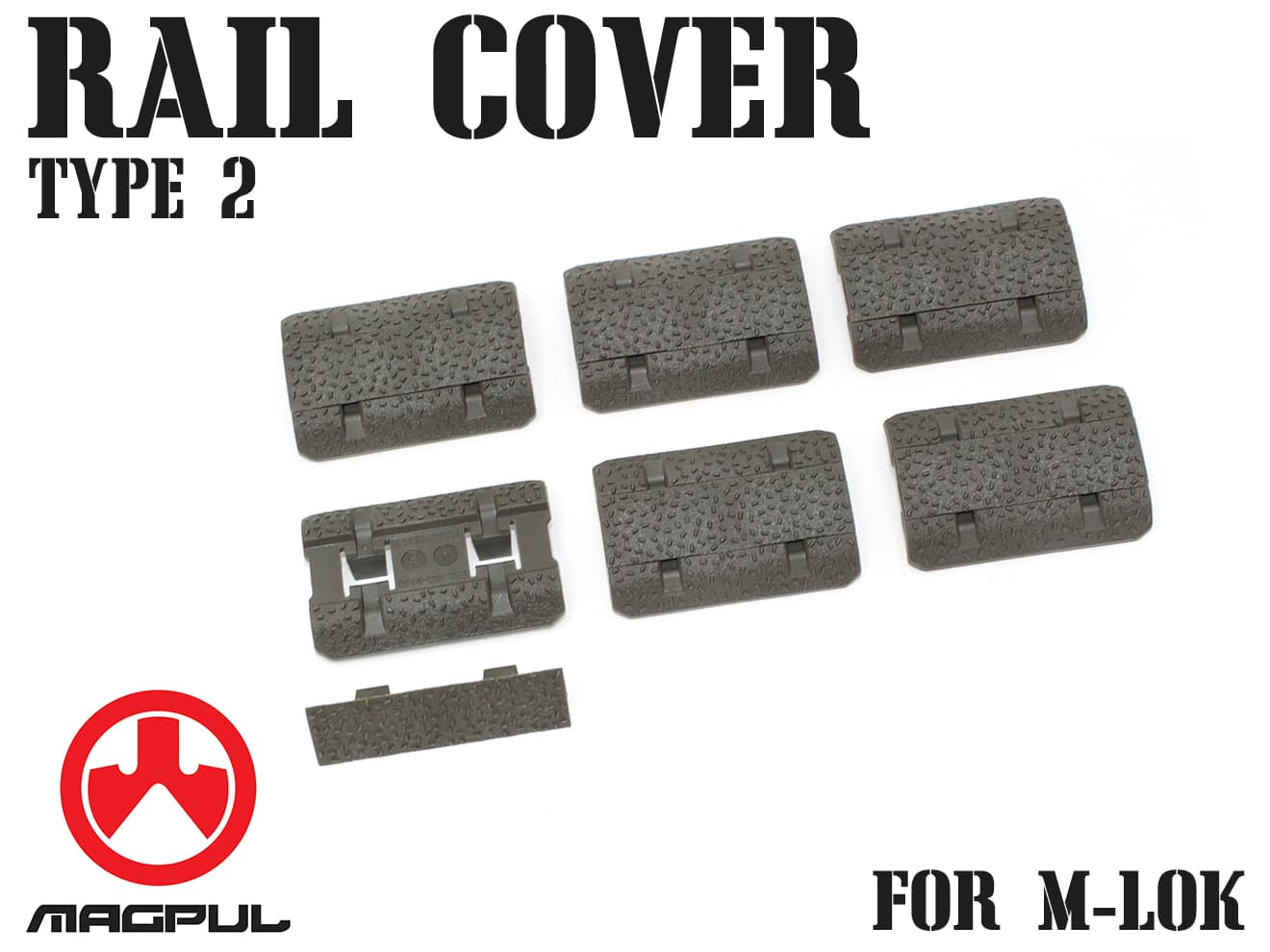 【正規品】MAGPUL M-Lok レイルカバー Type2  [カラー：BK / DE / OD / Pink / SG]