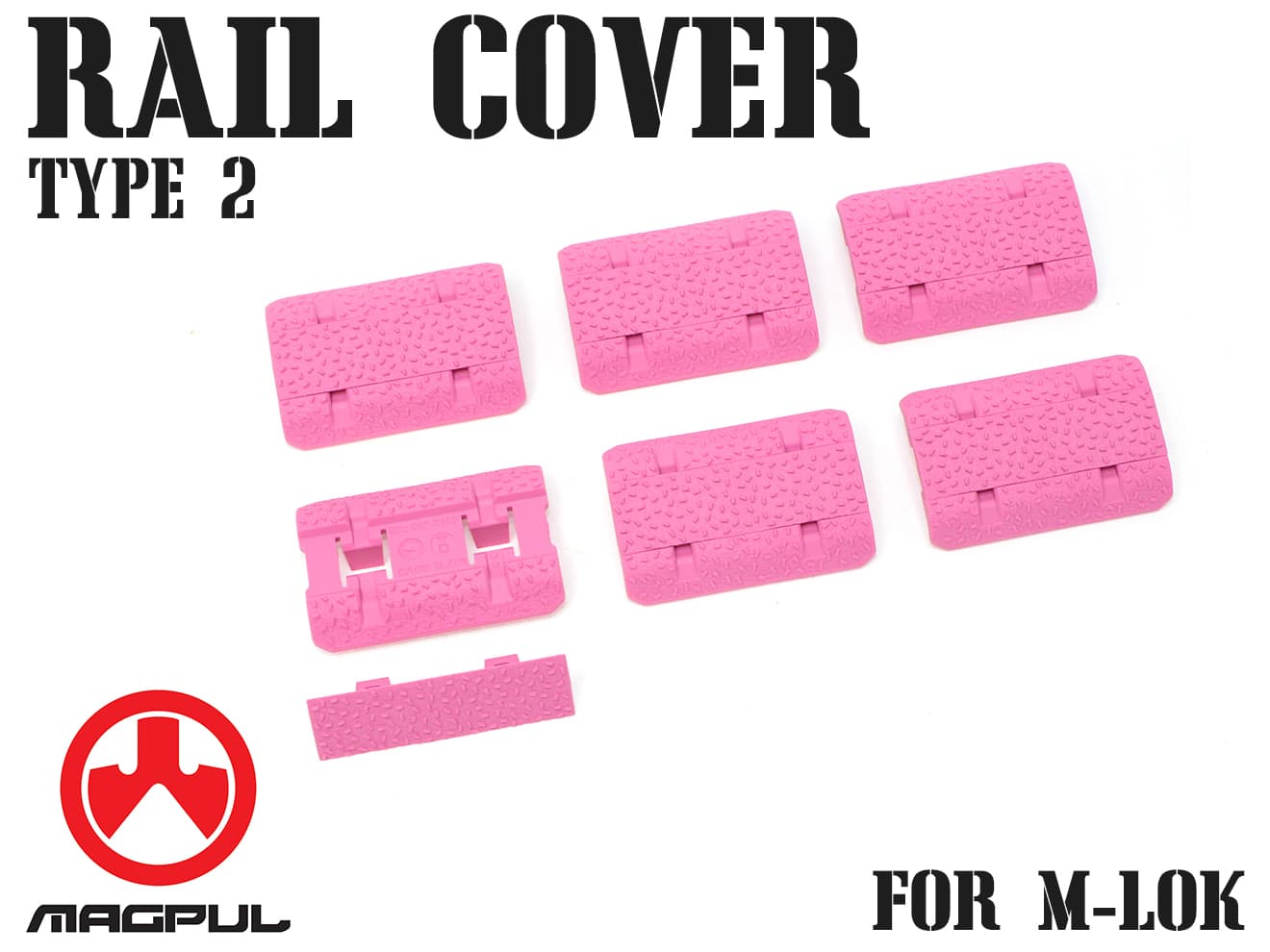 【正規品】MAGPUL M-Lok レイルカバー Type2  [カラー：BK / DE / OD / Pink / SG]