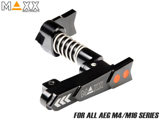 MAXX アルミCNC アドバンスド マガジンキャッチ Style A for AEG M4 [カラー：ブラック / ブルー / ゴールド / レッド]