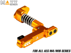 MAXX アルミCNC アドバンスド マガジンキャッチ Style B for AEG M4 [カラー：ブラック / ブルー / ゴールド / レッド]
