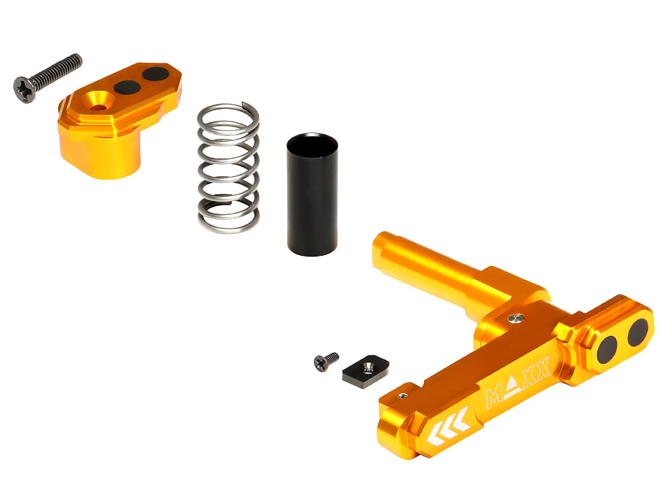 MAXX アルミCNC アドバンスド マガジンキャッチ Style B for AEG M4 [カラー：ブラック / ブルー / ゴールド / レッド]