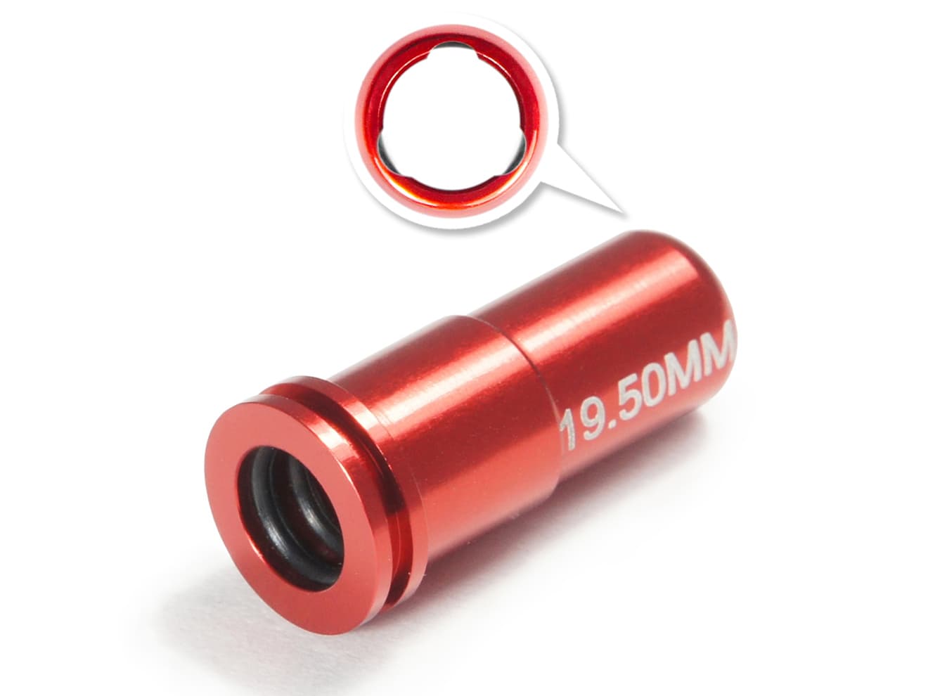 MAXX アルミCNC ダブルOリング エアシールノズル [長さ：19.5mm / 20.5mm / 20.75mm / 21mm / 21.25mm / 21.5mm / 21.75mm / 22mm / 22.25mm / 22.5mm]
