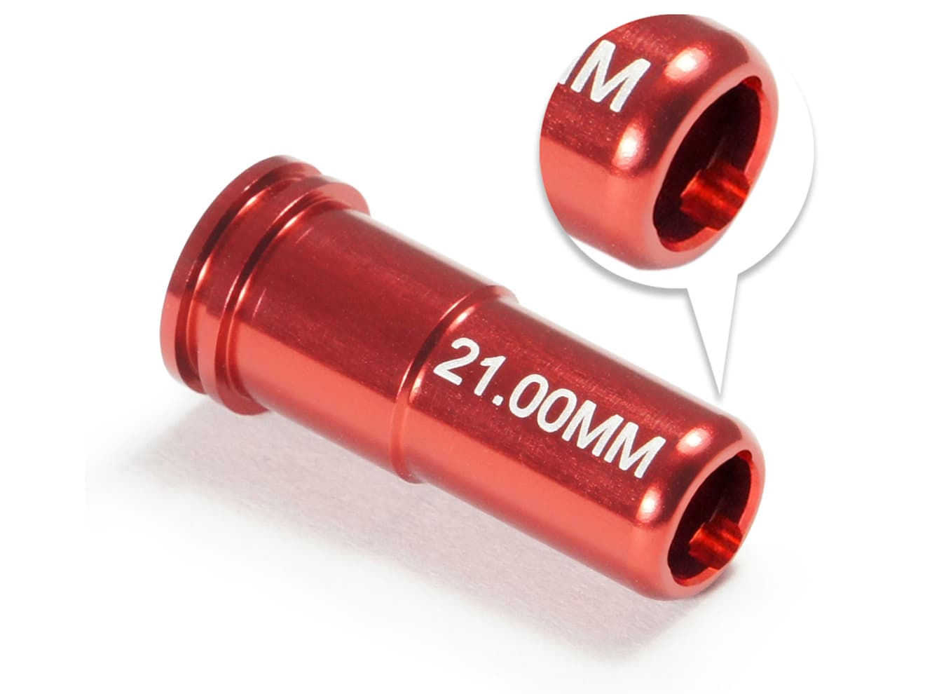 MAXX アルミCNC ダブルOリング エアシールノズル [長さ：19.5mm / 20.5mm / 20.75mm / 21mm / 21.25mm / 21.5mm / 21.75mm / 22mm / 22.25mm / 22.5mm]