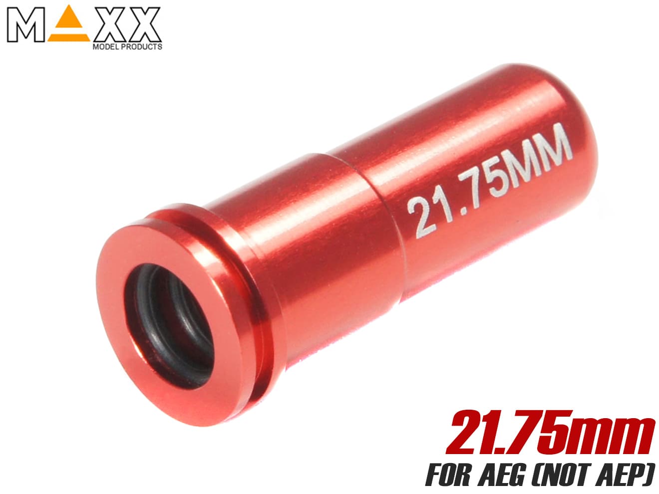 MAXX アルミCNC ダブルOリング エアシールノズル [長さ：19.5mm / 20.5mm / 20.75mm / 21mm / 21.25mm / 21.5mm / 21.75mm / 22mm / 22.25mm / 22.5mm]