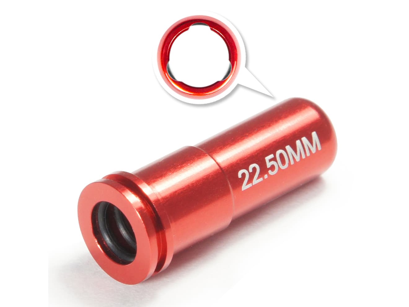 MAXX アルミCNC ダブルOリング エアシールノズル [長さ：19.5mm / 20.5mm / 20.75mm / 21mm / 21.25mm / 21.5mm / 21.75mm / 22mm / 22.25mm / 22.5mm]