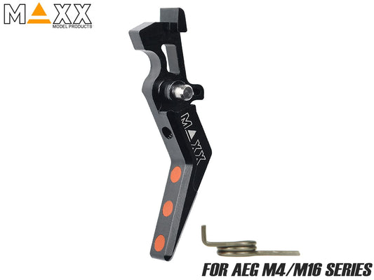 MAXX アルミCNC アドバンスド トリガー type A for AEG M4 [カラー：ブラック / オレンジ / シルバー / レッド / ブルー / チタン]