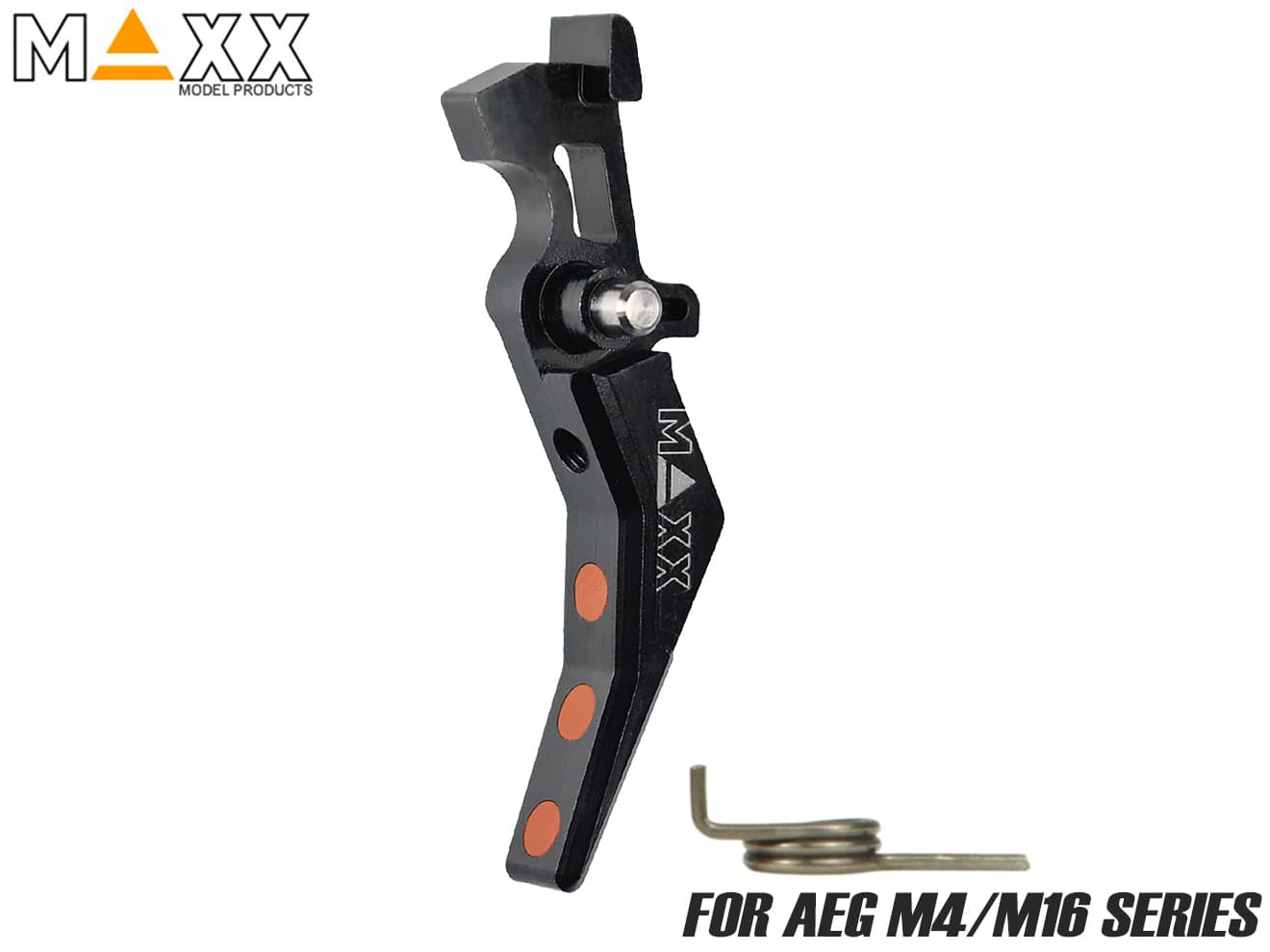 MAXX アルミCNC アドバンスド トリガー type B for AEG M4 [カラー：ブラック / レッド / ブルー / チタン / オレンジ / シルバー]